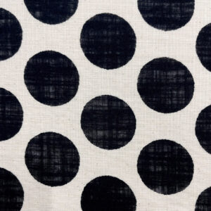 Linen Like Slub – Big Dots – Black