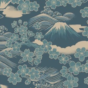 Lotus Gardens – HR3490-13B – Blue